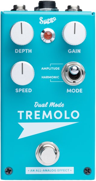 Amplitude and Harmonic Tremolo & Drive Electric Guitar Effects Pedal