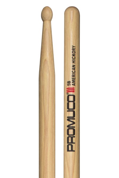 American Hickory 5B Drumsticks, Wood Tip