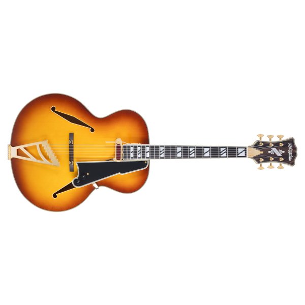 Excel Style B Hollow Body Electric Guitar, Dark Iced Tea Burst