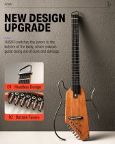 Mahogany Acoustic-Electric Guitar Kit for Silent Practice Travel