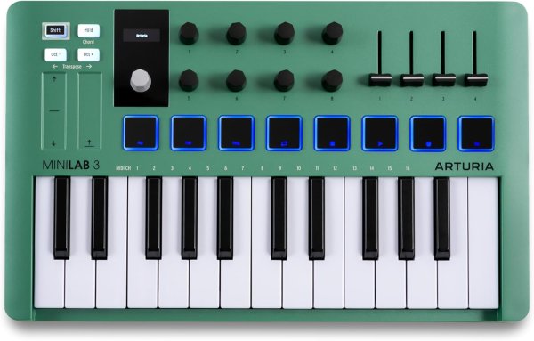 Limited Edition Portable 25-Key MIDI Controller, Mint Green