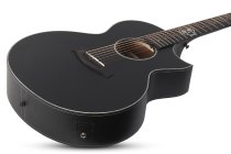 Regulo Caro-7 7-String Acoustic / Electric Guitar, Satin Black