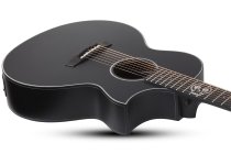 Regulo Caro-7 7-String Acoustic / Electric Guitar, Satin Black