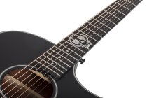 Regulo Caro-7 7-String Acoustic / Electric Guitar, Satin Black