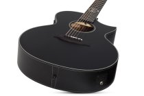 Regulo Caro-7 7-String Acoustic / Electric Guitar, Satin Black