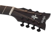 Regulo Caro-7 7-String Acoustic / Electric Guitar, Satin Black