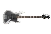 4-String Electric Bass with Deluxe Gig Bag, High-Gloss Metallic Dark Silver Finish