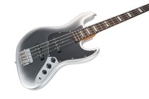 4-String Electric Bass with Deluxe Gig Bag, High-Gloss Metallic Dark Silver Finish
