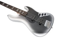 4-String Electric Bass with Deluxe Gig Bag, High-Gloss Metallic Dark Silver Finish