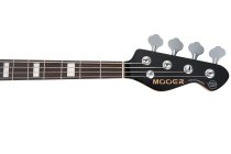 4-String Electric Bass with Deluxe Gig Bag, High-Gloss Metallic Dark Silver Finish