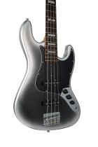 4-String Electric Bass with Deluxe Gig Bag, High-Gloss Metallic Dark Silver Finish