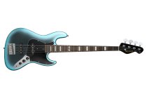 4-String Electric Bass with Deluxe Gig Bag, High-Gloss Metallic Dark Blue Finish