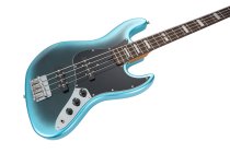 4-String Electric Bass with Deluxe Gig Bag, High-Gloss Metallic Dark Blue Finish