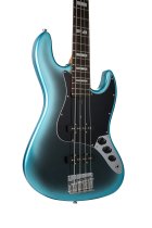 4-String Electric Bass with Deluxe Gig Bag, High-Gloss Metallic Dark Blue Finish