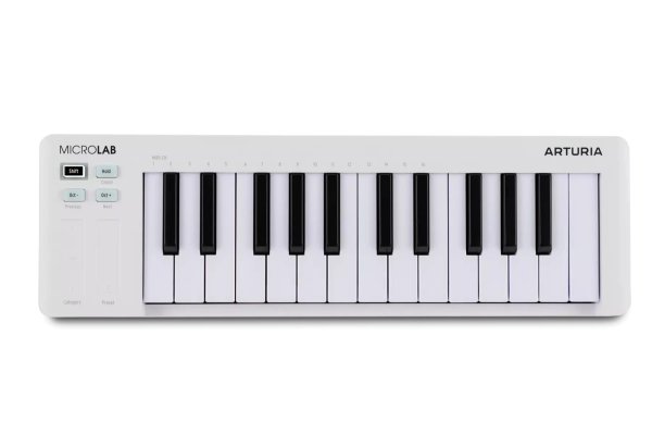 Compact 25-Key USB - MIDI Controller, White