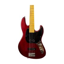 4-String GV GLOXY GOG Series Passive Electric Bass MP FC With Gig Bag, Red Passion