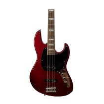 4-String GV GLOXY GOG Series Passive Electric Bass RW FC With Gig Bag, Red Passion