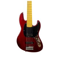 5-String GV GLOXY GOG Series Passive Electric Bass MP FC With Gig Bag, Red Passion