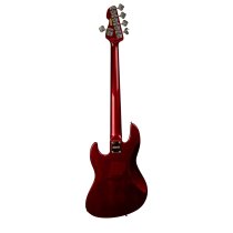 5-String GV GLOXY GOG Series Passive Electric Bass RW FC With Gig Bag, Red Passion