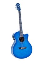 Festival EA15 Acoustic/Electric Guitar, Flame Transparent Blue