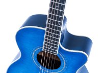 Festival EA15 Acoustic/Electric Guitar, Flame Transparent Blue