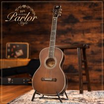 Victorian Vintage Parlour Acoustic Guitar, Natural Antique Matte
