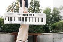 61-Key Portable Keyboard with 700 Tones, White
