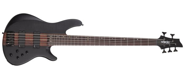 Charles Berthoud CB-5 5-String Electric Bass, See-Thru Black Satin