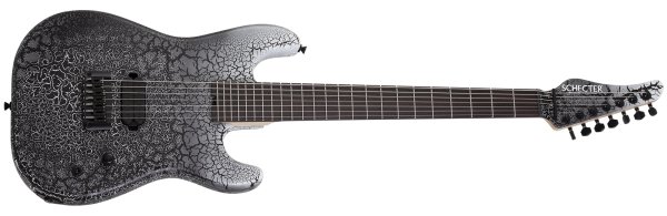 John Browne Zenith-7 USA Signature Electric Guitar with Case, Fracture White