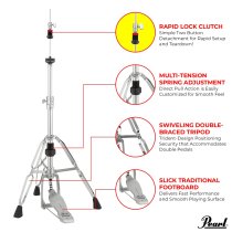 Eliminator Solo Double-Braced Hit Hat Stand w/ HCL-105QR Quick Release Rapid Clutch