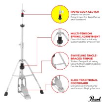 Eliminator Solo Single-Braced Hit Hat Stand w/ HCL-105QR Quick Release Rapid Clutch