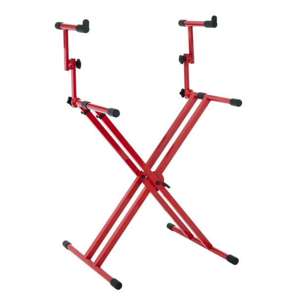 Deluxe 2-Tier X-Style Keyboard Stand (Red)