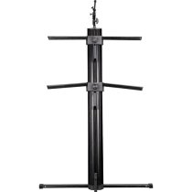 Column-Style Keyboard Stand with Mic Boom Arm and Gig Bag, Black