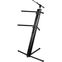 Column-Style Keyboard Stand with Mic Boom Arm and Gig Bag, Black