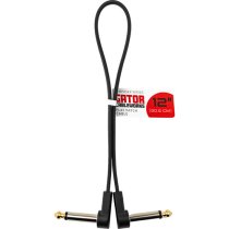 12″ Composer Flat Patch Cable with Right-Angle 1/4″ Male Connectors