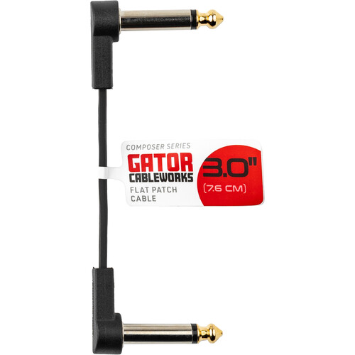 3" Composer Flat Patch Cable with Right-Angle 1/4" Male Connectors