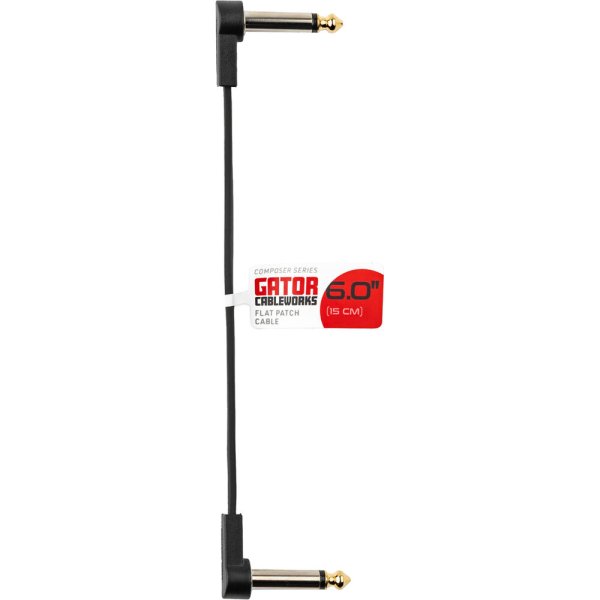 6" Composer Flat Patch Cable with Right-Angle 1/4" Male Connectors