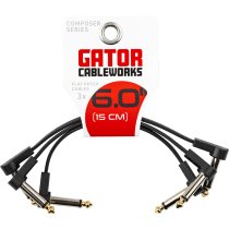 6″ Composer Flat Patch Cable with Right-Angle 1/4″ Male Connectors (3-Pack)