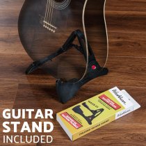 Okoume Body Dreadnought Acoustic / Electric Guitar Pack With Built-In Tuner, Transparent Black Burst