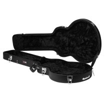 Hard Shell Wood Case for 339-Style Guitars with Plush Interior, Black Tolex Exterior, and Lockable Latch