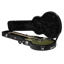 Hard Shell Wood Case for 339-Style Guitars with Plush Interior, Black Tolex Exterior, and Lockable Latch