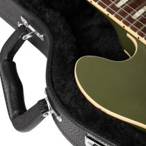 Hard Shell Wood Case for 339-Style Guitars with Plush Interior, Black Tolex Exterior, and Lockable Latch