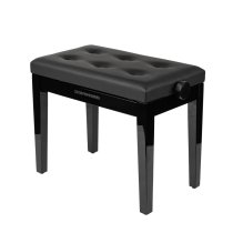 Deluxe Height Adjustable Piano Bench, Black