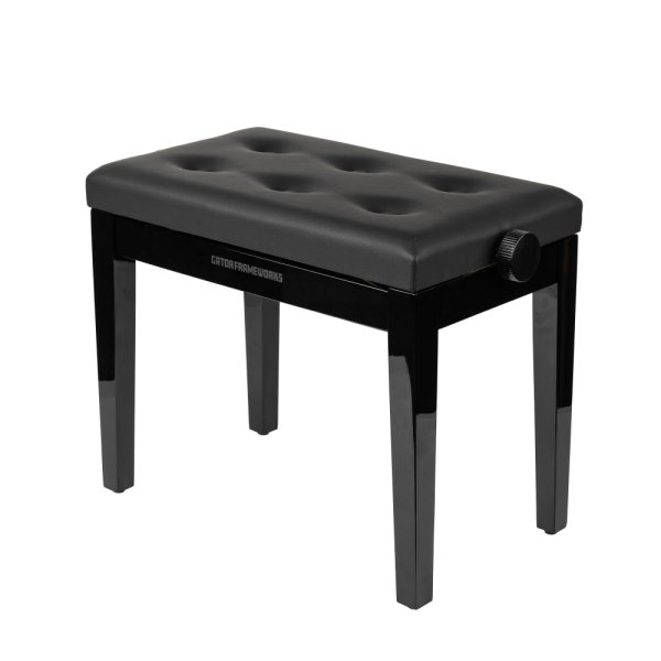 Deluxe Height Adjustable Piano Bench, Black