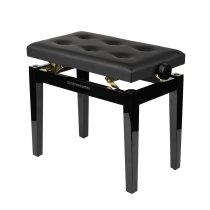 Deluxe Height Adjustable Piano Bench, Black