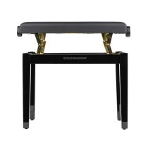 Deluxe Height Adjustable Piano Bench, Black