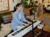 Liano Live 88-Key Digital Piano with Light Touch Action & Microphone, White