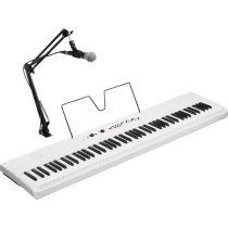 Liano Live 88-Key Digital Piano with Light Touch Action & Microphone, White