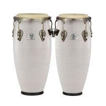 Fiber Conga Set 10″ & 11″, Silver White Swirl