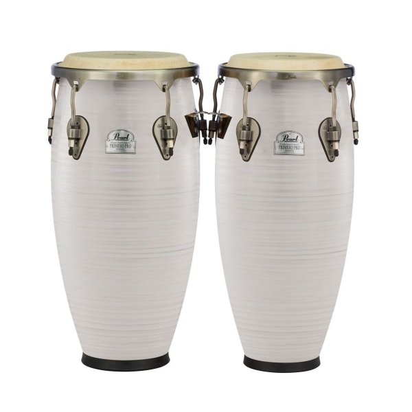 Fiber Conga Set 10" & 11", Silver White Swirl